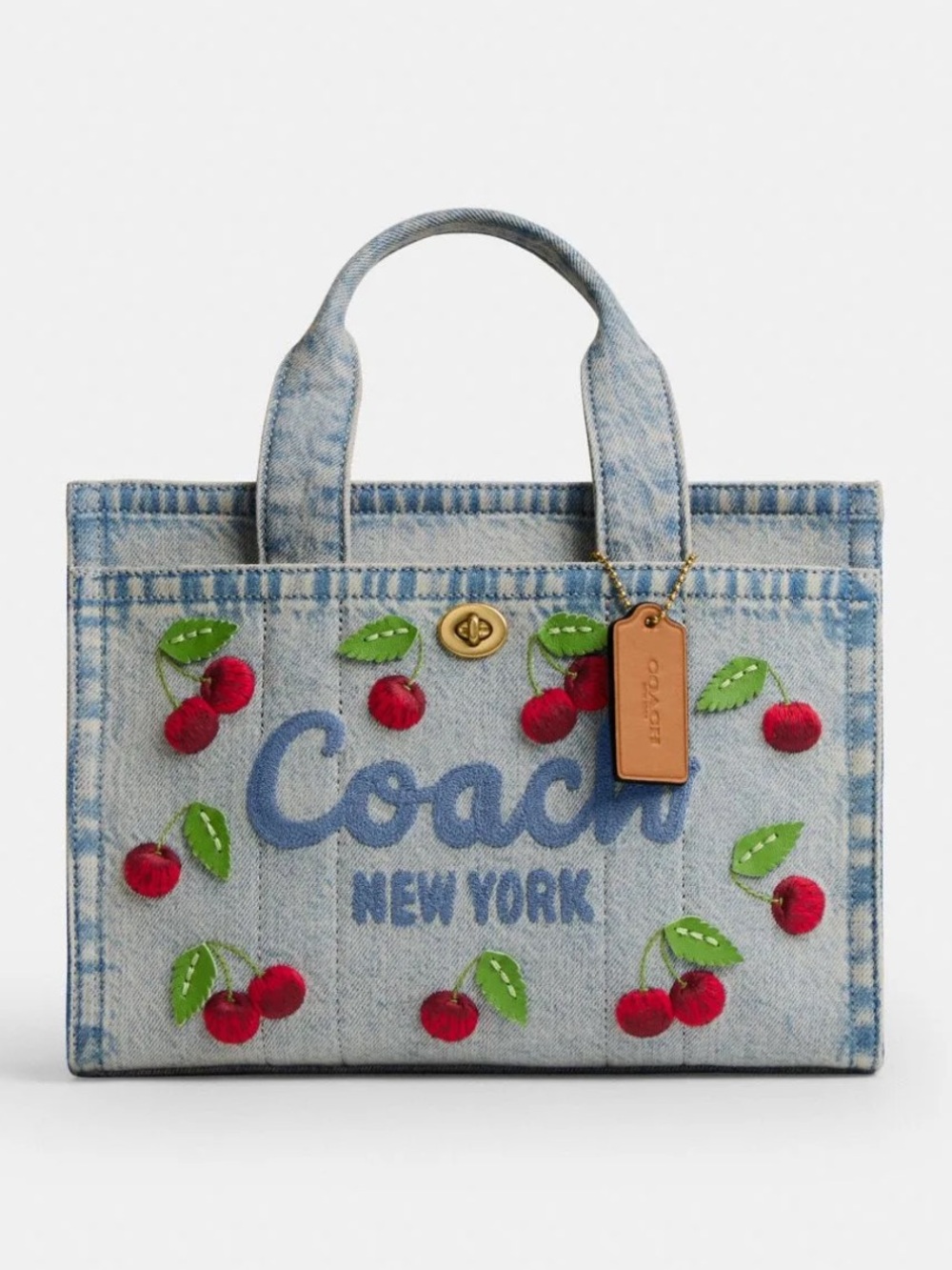 Coach Cherry Denim Cargo Tote Bag 26 NWOT/ PRICE FIRM